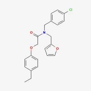 molecular formula C22H22ClNO3 B11415740 N-(4-chlorobenzyl)-2-(4-ethylphenoxy)-N-(furan-2-ylmethyl)acetamide 