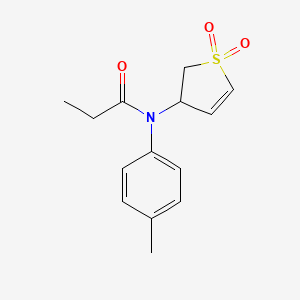 molecular formula C14H17NO3S B11415769 N-(1,1-dioxido-2,3-dihydrothiophen-3-yl)-N-(p-tolyl)propionamide 