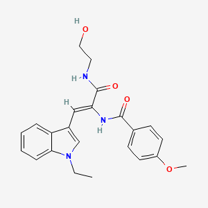 molecular formula C23H25N3O4 B11415776 N-{(1Z)-1-(1-ethyl-1H-indol-3-yl)-3-[(2-hydroxyethyl)amino]-3-oxoprop-1-en-2-yl}-4-methoxybenzamide 