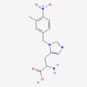 2-Amino-3-[3-[(3-methyl-4-nitrophenyl)methyl]imidazol-4-yl]propanoic acid