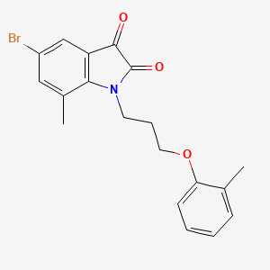 molecular formula C19H18BrNO3 B11415869 5-bromo-7-methyl-1-[3-(2-methylphenoxy)propyl]-1H-indole-2,3-dione 