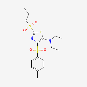 molecular formula C17H24N2O4S3 B11416009 N,N-diethyl-2-(propylsulfonyl)-4-tosylthiazol-5-amine 