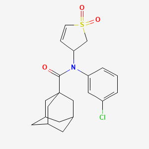 molecular formula C21H24ClNO3S B11416031 N-(3-Chlorophenyl)-N-(1,1-dioxido-2,3-dihydro-3-thiophenyl)-1-adamantanecarboxamide 