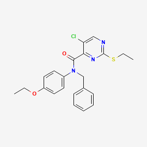 molecular formula C22H22ClN3O2S B11416042 N-benzyl-5-chloro-N-(4-ethoxyphenyl)-2-(ethylsulfanyl)pyrimidine-4-carboxamide 