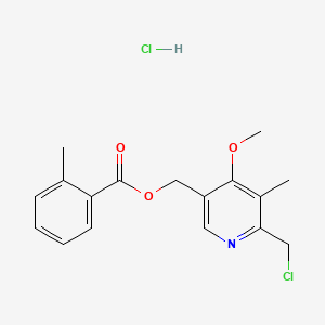 molecular formula C17H19Cl2NO3 B1141615 6-Chloromethyl-4-methoxy-5-methyl-3-pyridylmethanol o-Toluate Hydrochloride CAS No. 1215661-49-6