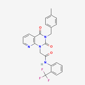 molecular formula C24H19F3N4O3 B11416158 2-{3-[(4-methylphenyl)methyl]-2,4-dioxo-1H,2H,3H,4H-pyrido[2,3-d]pyrimidin-1-yl}-N-[2-(trifluoromethyl)phenyl]acetamide 