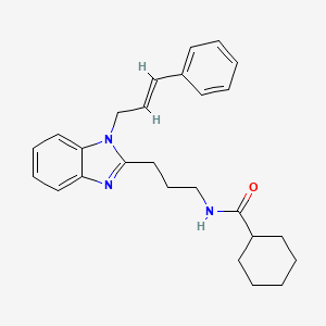 molecular formula C26H31N3O B11416193 N-(3-{1-[(2E)-3-phenylprop-2-en-1-yl]-1H-benzimidazol-2-yl}propyl)cyclohexanecarboxamide 