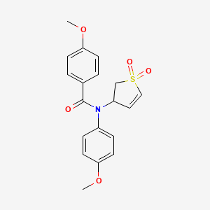 molecular formula C19H19NO5S B11416284 N-(1,1-dioxido-2,3-dihydrothiophen-3-yl)-4-methoxy-N-(4-methoxyphenyl)benzamide 