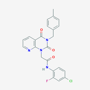 molecular formula C23H18ClFN4O3 B11416496 N-(4-chloro-2-fluorophenyl)-2-[3-(4-methylbenzyl)-2,4-dioxo-3,4-dihydropyrido[2,3-d]pyrimidin-1(2H)-yl]acetamide 