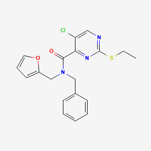molecular formula C19H18ClN3O2S B11416531 N-benzyl-5-chloro-2-(ethylsulfanyl)-N-(furan-2-ylmethyl)pyrimidine-4-carboxamide 