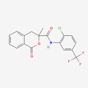 molecular formula C18H13ClF3NO3 B11416614 N-[2-chloro-5-(trifluoromethyl)phenyl]-3-methyl-1-oxo-3,4-dihydro-1H-isochromene-3-carboxamide 