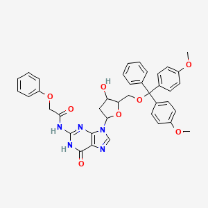 molecular formula C39H37N5O8 B1141669 N-[9-[5-[[bis(4-methoxyphenyl)-phenylmethoxy]methyl]-4-hydroxyoxolan-2-yl]-6-oxo-1H-purin-2-yl]-2-phenoxyacetamide CAS No. 115388-95-9