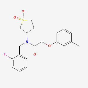 molecular formula C20H22FNO4S B11416719 N-(1,1-dioxidotetrahydrothiophen-3-yl)-N-(2-fluorobenzyl)-2-(3-methylphenoxy)acetamide 