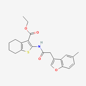 molecular formula C22H23NO4S B11416796 Ethyl 2-{[(5-methyl-1-benzofuran-3-yl)acetyl]amino}-4,5,6,7-tetrahydro-1-benzothiophene-3-carboxylate 
