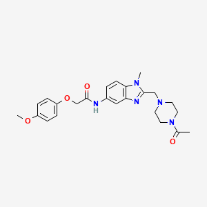 molecular formula C24H29N5O4 B11416823 N-{2-[(4-acetylpiperazin-1-yl)methyl]-1-methyl-1H-benzimidazol-5-yl}-2-(4-methoxyphenoxy)acetamide 
