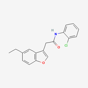 molecular formula C18H16ClNO2 B11416829 N-(2-chlorophenyl)-2-(5-ethyl-1-benzofuran-3-yl)acetamide 
