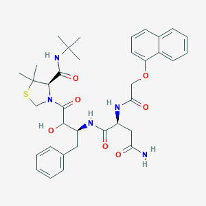 molecular formula C35H43N5O7S B114169 (2S)-N-[(2S)-4-[(4R)-4-(tert-butylcarbamoyl)-5,5-dimethyl-1,3-thiazolidin-3-yl]-3-hydroxy-4-oxo-1-phenylbutan-2-yl]-2-[(2-naphthalen-1-yloxyacetyl)amino]butanediamide CAS No. 141804-42-4