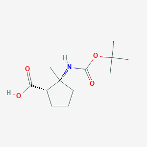 molecular formula C12H21NO4 B1141692 顺-2-叔丁氧羰基氨基-2-甲基环戊烷羧酸 CAS No. 1212127-10-0