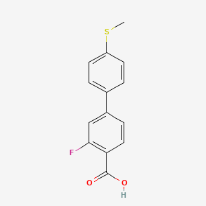 molecular formula C14H11FO2S B1141696 2-Fluoro-4-(4-methylthiophenyl)benzoic acid CAS No. 1261944-34-6