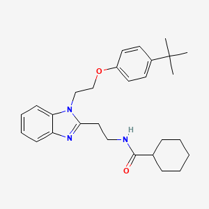 molecular formula C28H37N3O2 B11416964 N-(2-{1-[2-(4-tert-butylphenoxy)ethyl]-1H-benzimidazol-2-yl}ethyl)cyclohexanecarboxamide 