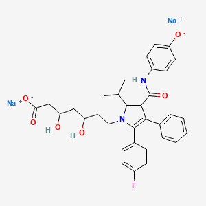 Disodium;7-[2-(4-fluorophenyl)-4-[(4-oxidophenyl)carbamoyl]-3-phenyl-5-propan-2-ylpyrrol-1-yl]-3,5-dihydroxyheptanoate