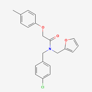 molecular formula C21H20ClNO3 B11417001 N-(4-chlorobenzyl)-N-(furan-2-ylmethyl)-2-(4-methylphenoxy)acetamide 
