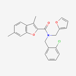 molecular formula C23H20ClNO3 B11417024 N-(2-chlorobenzyl)-N-(furan-2-ylmethyl)-3,6-dimethyl-1-benzofuran-2-carboxamide 