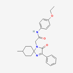 molecular formula C25H29N3O3 B11417170 N-(4-Ethoxyphenyl)-2-{8-methyl-2-oxo-3-phenyl-1,4-diazaspiro[4.5]dec-3-EN-1-YL}acetamide 