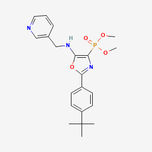 molecular formula C21H26N3O4P B11417253 Dimethyl {2-(4-tert-butylphenyl)-5-[(pyridin-3-ylmethyl)amino]-1,3-oxazol-4-yl}phosphonate 