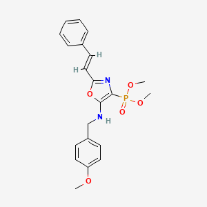 molecular formula C21H23N2O5P B11417334 Dimethyl (5-{[(4-methoxyphenyl)methyl]amino}-2-[(1E)-2-phenylethenyl]-1,3-oxazol-4-YL)phosphonate 