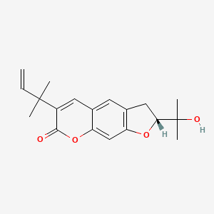 (R)-6-(1,1-Dimethyl-allyl)-2-(1-hydroxy-1-methyl-ethyl)-2,3-dihydro-furo[3,2-g]chromen-7-one