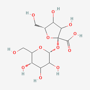 molecular formula C₁₂H₂₀O₁₂ B1141754 (2R,5R)-3,4-dihydroxy-5-(hydroxymethyl)-2-[(2R,5S)-3,4,5-trihydroxy-6-(hydroxymethyl)oxan-2-yl]oxyoxolane-2-carboxylic acid CAS No. 150787-99-8