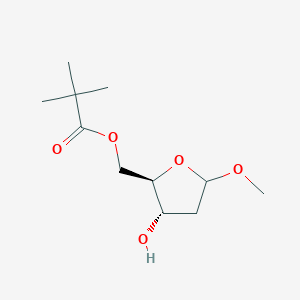 molecular formula C₁₁H₂₀O₅ B1141756 ((2R,3S)-3-Hydroxy-5-methoxytetrahydrofuran-2-yl)methyl pivalate CAS No. 138147-16-7