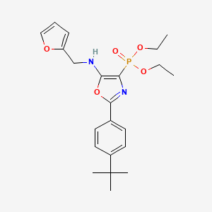 molecular formula C22H29N2O5P B11417645 Diethyl [2-(4-tert-butylphenyl)-5-{[(furan-2-YL)methyl]amino}-1,3-oxazol-4-YL]phosphonate 