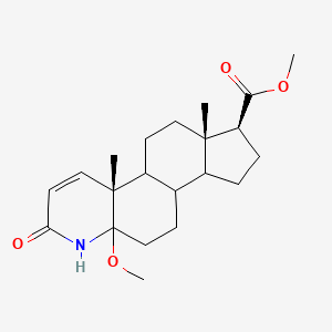 molecular formula C₂₁H₃₁NO₄ B1141767 3-Oxo-4-aza-11a-methoxy-5alpha-alphandrost-1-ene-17beta-carboxylic Acid Methyl Ester CAS No. 1026013-15-9