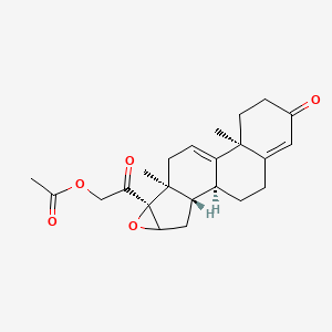molecular formula C₂₃H₂₈O₅ B1141768 16|A,17-Epoxy-21-hydroxypregna-4,9(11)-diene-3,20-dione Acetate CAS No. 115034-45-2