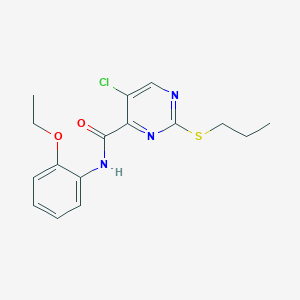 molecular formula C16H18ClN3O2S B11417759 5-chloro-N-(2-ethoxyphenyl)-2-(propylsulfanyl)pyrimidine-4-carboxamide 