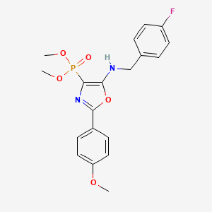 molecular formula C19H20FN2O5P B11417765 Dimethyl {5-[(4-fluorobenzyl)amino]-2-(4-methoxyphenyl)-1,3-oxazol-4-yl}phosphonate 