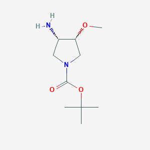 molecular formula C₁₀H₂₀N₂O₃ B1141778 (3S,4R)-3-Amino-4-methoxy-pyrrolidine-1-carboxylic acid tert-butyl ester CAS No. 121242-20-4