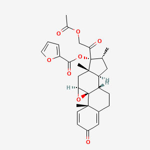 molecular formula C₂₉H₃₂O₈ B1141786 [(1S,2S,10S,11S,13R,14R,15S,17S)-14-(2-Acetyloxyacetyl)-2,13,15-trimethyl-5-oxo-18-oxapentacyclo[8.8.0.01,17.02,7.011,15]octadeca-3,6-dien-14-yl] furan-2-carboxylate CAS No. 109183-56-4