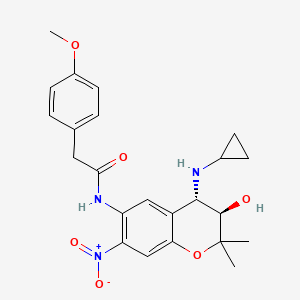 molecular formula C₂₃H₂₇N₃O₆ B1141791 N-[(3R,4S)-4-(环丙基氨基)-3-羟基-2,2-二甲基-7-硝基色满-6-基]-2-(4-甲氧基苯基)乙酰胺 CAS No. 203002-58-8