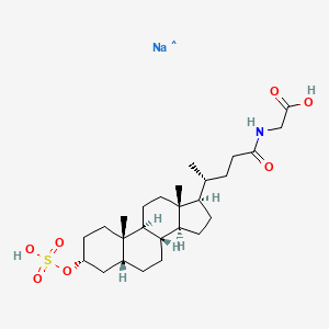 molecular formula C₂₆H₄₁NNa₂O₇S B1141794 3alpha-Hydroxy-5beta-cholan 24-oic acid N-[carboxymethyl]amide 3-sulfate disodium salt CAS No. 64936-82-9