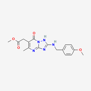 molecular formula C17H19N5O4 B11418054 Methyl {2-[(4-methoxybenzyl)amino]-5-methyl-7-oxo-3,7-dihydro[1,2,4]triazolo[1,5-a]pyrimidin-6-yl}acetate 