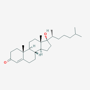 molecular formula C27H44O2 B114181 17-Hydroxycholest-4-en-3-one CAS No. 157636-45-8