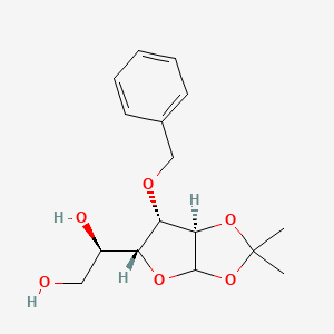 molecular formula C₁₆H₂₂O₆ B1141818 3-O-Benzyl-1,2-O-isopropylidene-a-D-glucofuranose CAS No. 22529-61-9