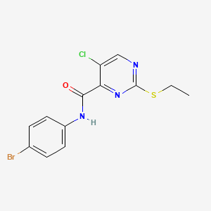 molecular formula C13H11BrClN3OS B11418218 N-(4-bromophenyl)-5-chloro-2-(ethylsulfanyl)pyrimidine-4-carboxamide 