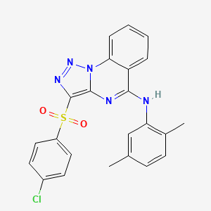 molecular formula C23H18ClN5O2S B11418231 3-[(4-chlorophenyl)sulfonyl]-N-(2,5-dimethylphenyl)[1,2,3]triazolo[1,5-a]quinazolin-5-amine 