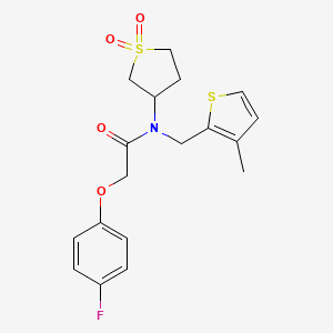 molecular formula C18H20FNO4S2 B11418306 N-(1,1-dioxidotetrahydrothiophen-3-yl)-2-(4-fluorophenoxy)-N-[(3-methylthiophen-2-yl)methyl]acetamide 