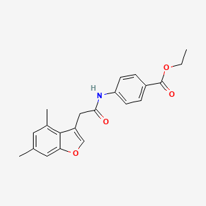 molecular formula C21H21NO4 B11418461 Ethyl 4-{[(4,6-dimethyl-1-benzofuran-3-yl)acetyl]amino}benzoate 