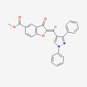 molecular formula C26H18N2O4 B11418622 methyl (2Z)-2-[(1,3-diphenyl-1H-pyrazol-4-yl)methylidene]-3-oxo-2,3-dihydro-1-benzofuran-5-carboxylate 